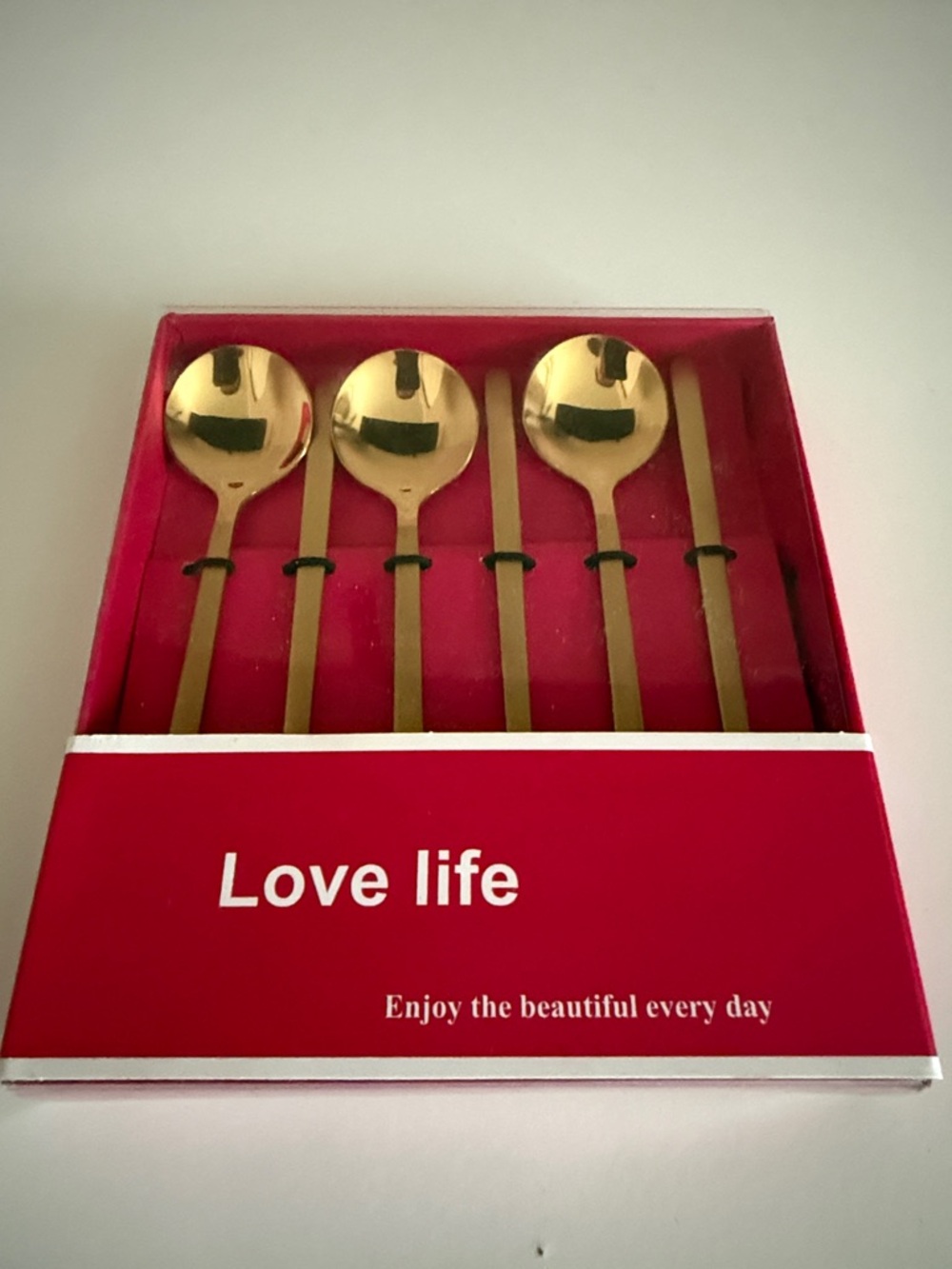 Love Life Gold Coffee Spoons